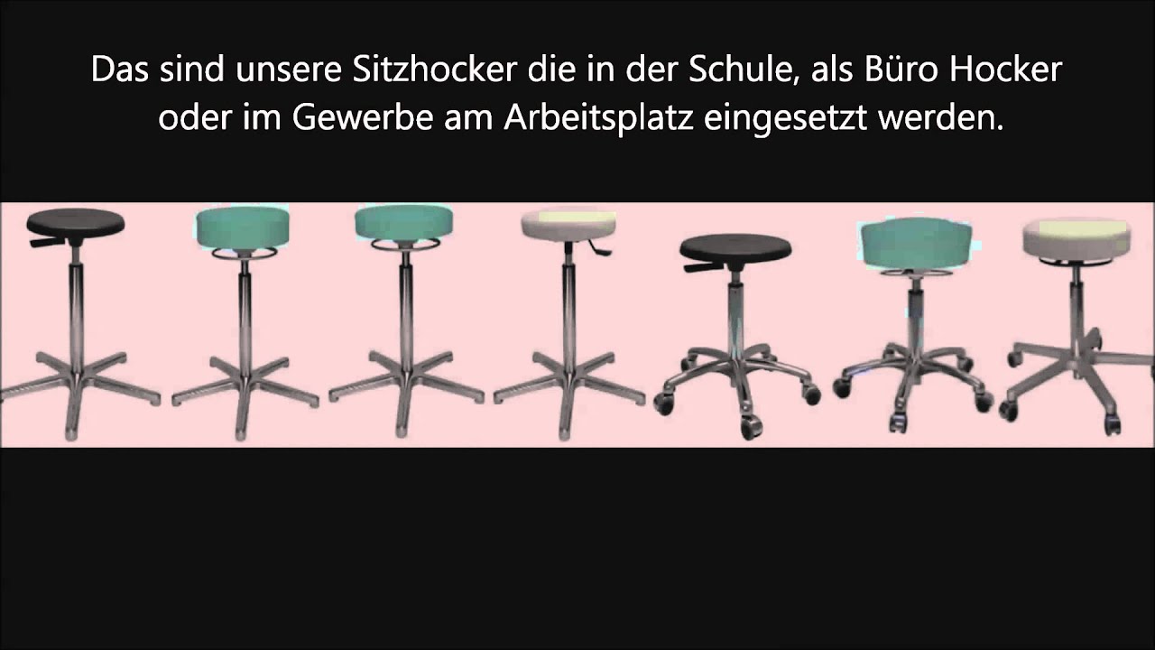 Videos,Hocker,Werkraumhocker, Bürohocker, Laborhocker,Lehrmittel Vierkant