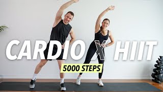 : 30 Min Cardio HIIT Workout at home - 5000 steps for Fat Burn (No equipment)