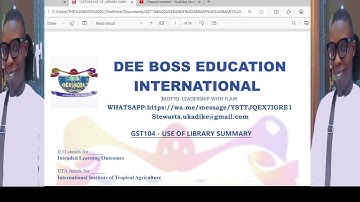 LIBRARY SERVICES {USE OF LIBRARY (GST104)}