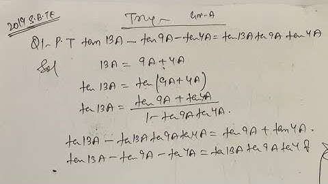 Q1- Trigonometry | SBTE 2019 | Back year Question of 1st / 2nd Sem diploma