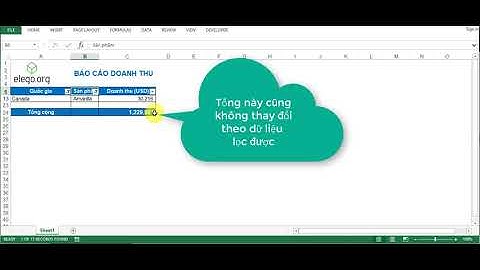 Bài 24- Hàm Subtotal- Học Excel Online - Học Excel Cơ bản- elego.org