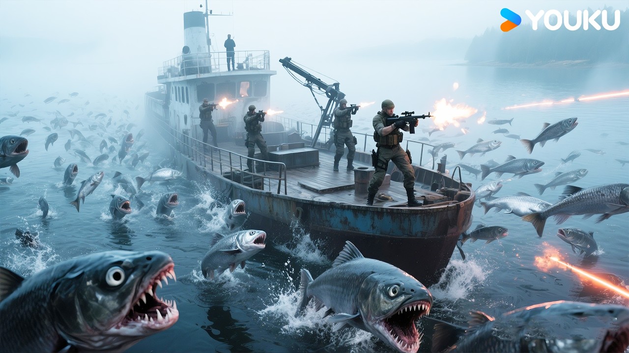 🐟😱💥Piranhas launch assault on the ship! | Snake | YOUKU MONSTER MOVIE
