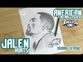 How to draw jalen hurts eagles   drawing tutorial
