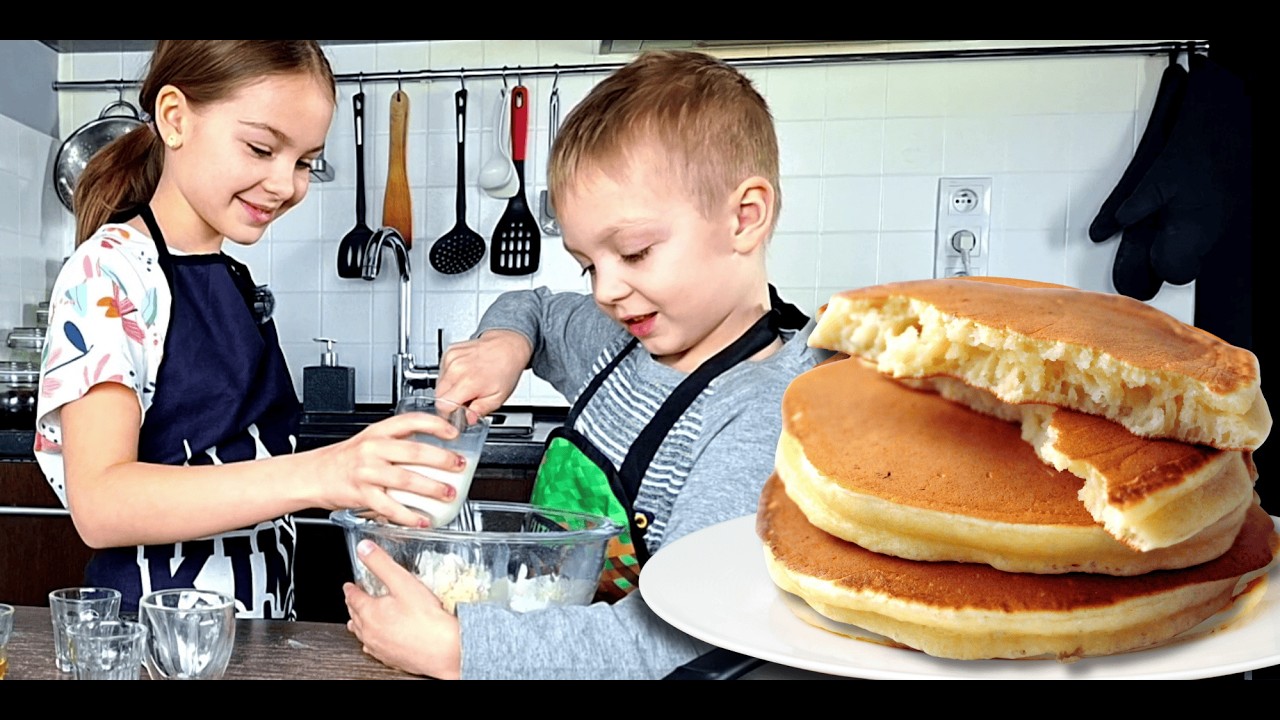 Kids Make Fluffy Pancakes for the First Time!