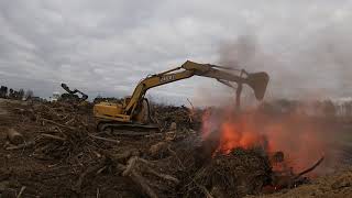 Digging Pit & Burning Brush with Excavator