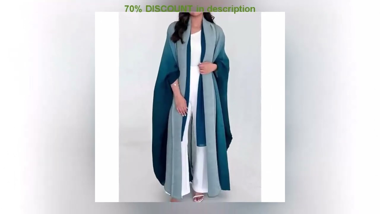 A must-have product! Wrinkled Women's Windbreaker Jacket Bat Sleeve Scarf Collar, Gradient Long Ro