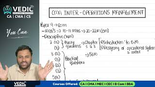 Operations Management (OM) Marathon for CMA Inter June/Dec 26 Exams by CMA Akshay Sir