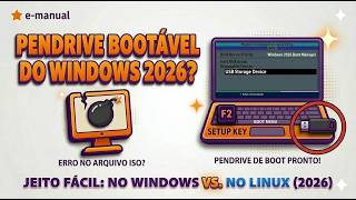 Criar PENDRIVE BOOTÁVEL do WINDOWS 11 no LINUX | O Jeito FÁCIL 2026 GUIA DEFINITIVO passo a passo!