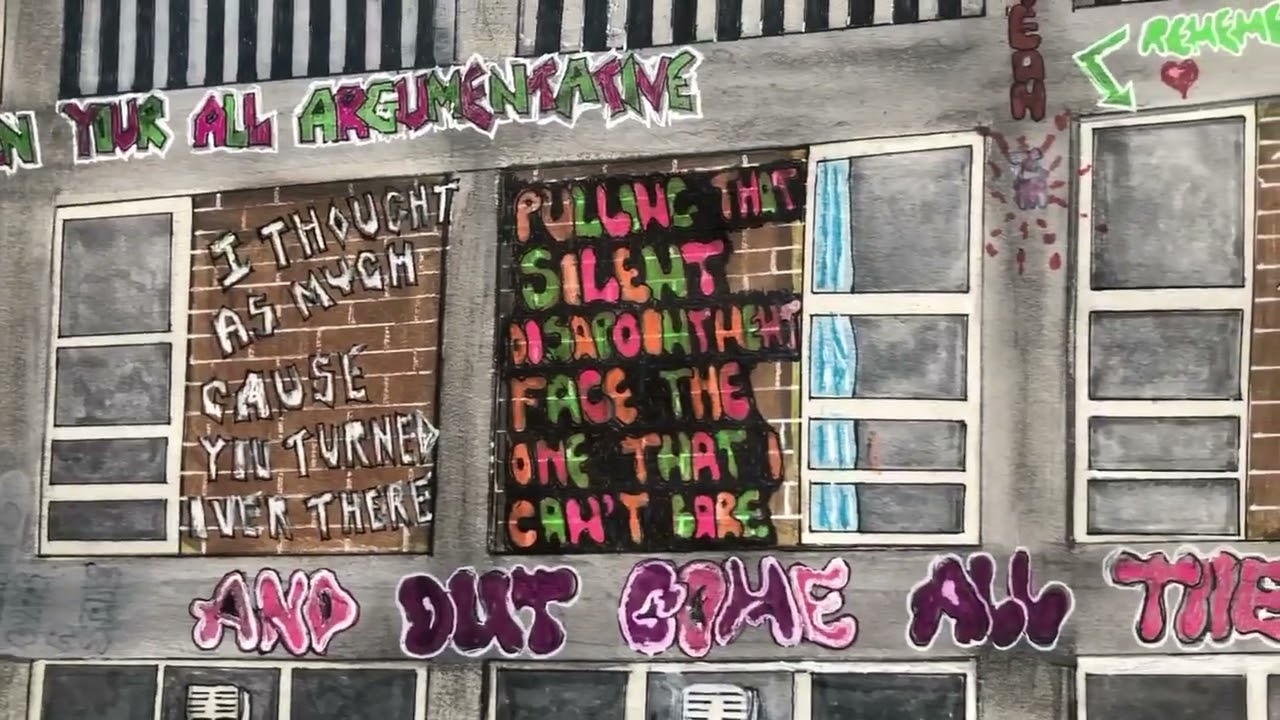 Mardy Bum lyric art reel by Paul Halmshaw. Available in signed print.