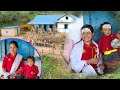 Day of dhanlaxmi  daughters gunyocholo ceremony   traditional culture of rural nepal 