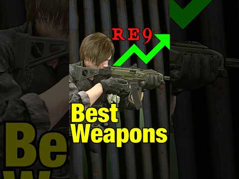 Resident Evil Requiem YouTube thumbnail: BEST WEAPONS in Resident Evil 9 Requiem