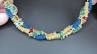 【DIY】Jewelry Making Idea⁑Beaded vintage bracelets necklace Tutorialビンテージ風ビーズブレスレットの作り方/ビーズアクセサリー串珠手链