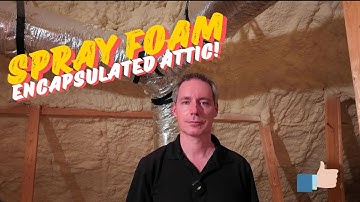 Open cell spray foam encapsulated attic features.