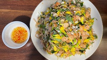 GỎI ỐC GẠO BẮP CHUỐI, BÔNG ĐIÊN ĐIỂN, công thức đơn giản nhưng rất ngon và hấp dẫn