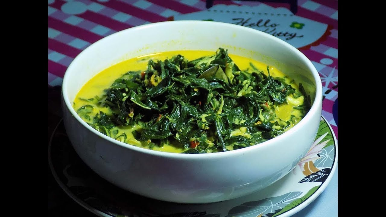 Menu Masak Sayur daun singkong Santan - YouTube