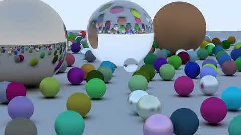 Ray Tracing movie - spheres on a plane