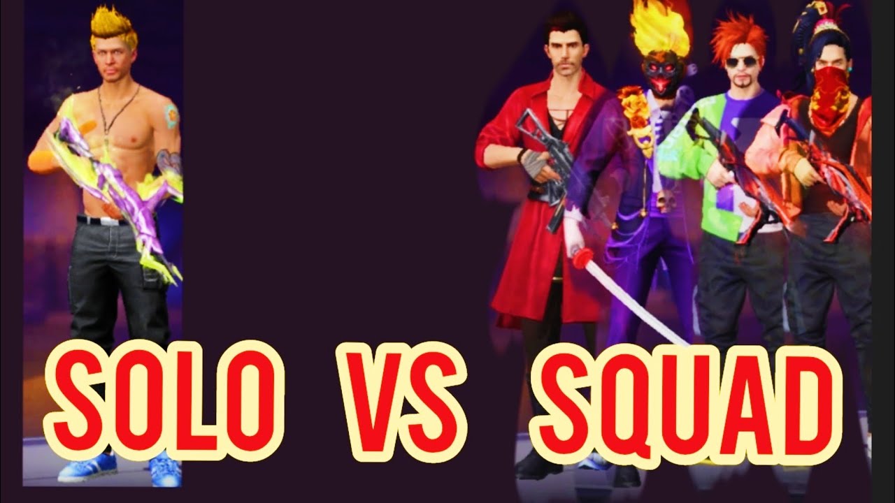 solo vs squad game play free fire live - YouTube