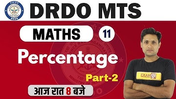 DRDO MTS || Maths || By Manjeet sir || Class 11 || Percentage