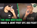 Nate and Nick Diaz share a joint at the UFC 263 Post Fight Press Conference