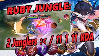 Oh no... There's 2 Junglers!! 🧨 | Full DMG Build | Ruby Jungle | Mobile Legends