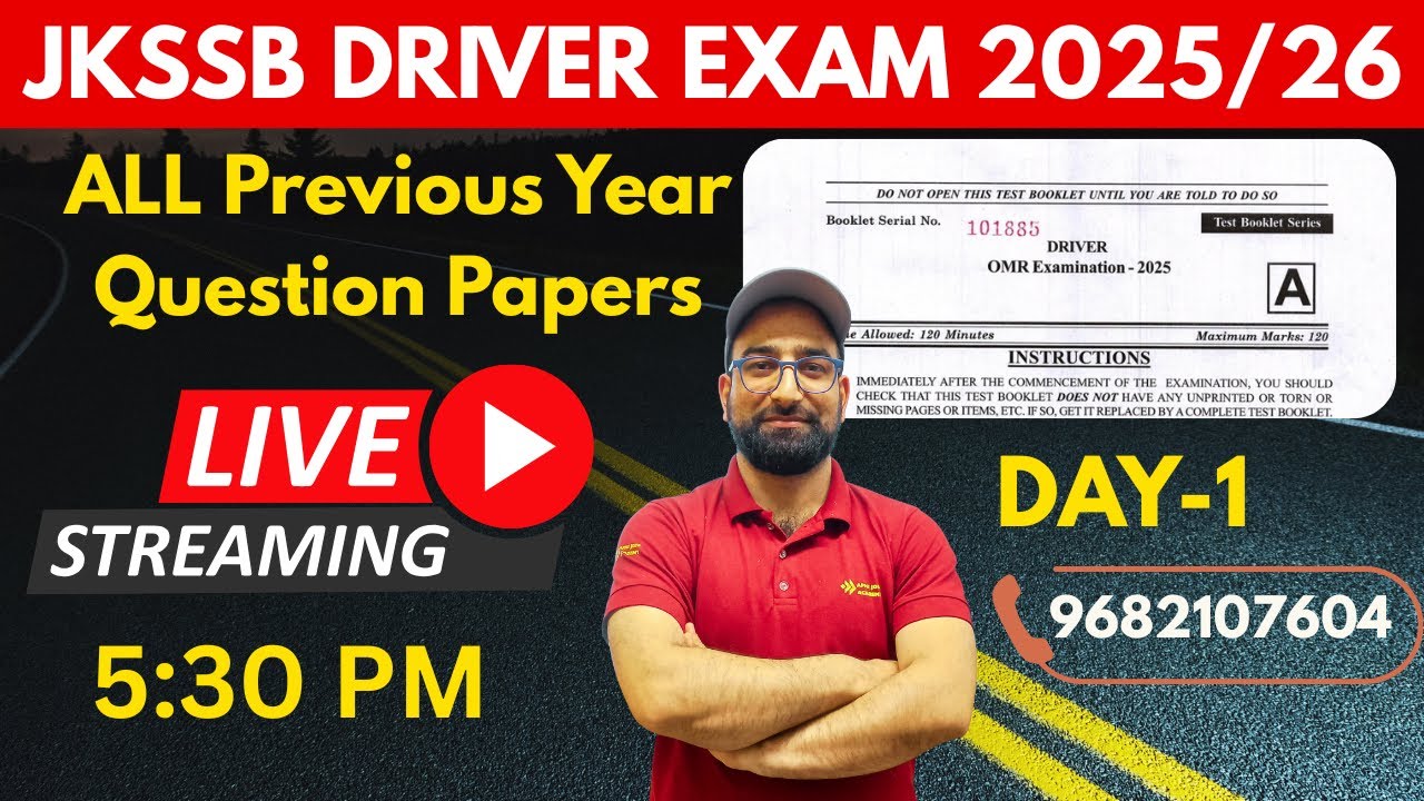 JKSSB DRIVER EXAM 2025 || MCQS || PYQS  ||  BATCH AVAILABLE ||  @ApniJobsAcademyCompetitiveexam