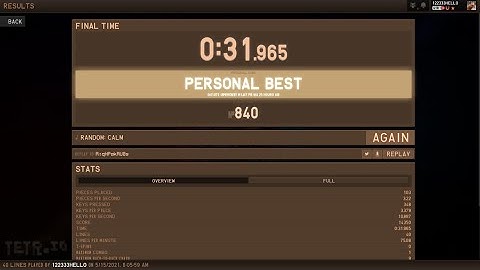 [Tetr.io] 40L Sprint PB (31.965s)