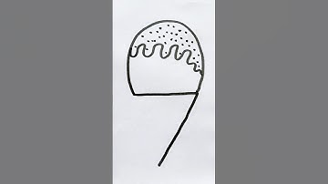 7 = How to draw Ice cream Cone From 7 Number Easy Drawing #shorts