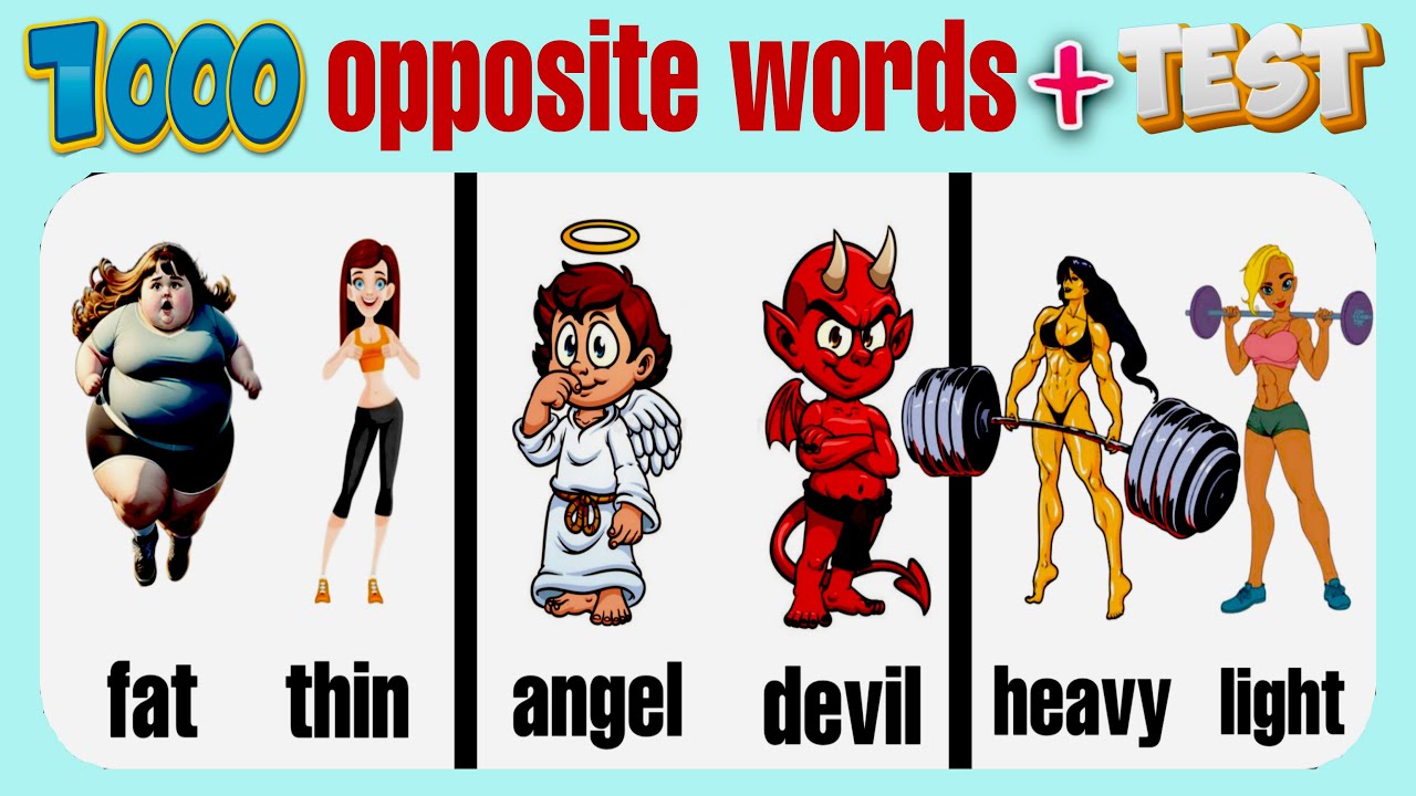 Pro Opposite 1000 Opposite Words in English to Become a Pro | Antonyms in English ...