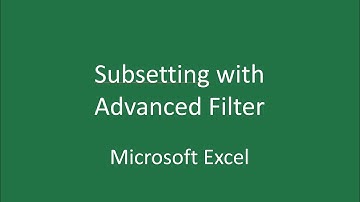 Subsetting with Advanced Filter