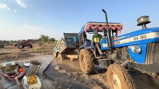 Sonalika Di-35 Stuck in Mud | प्याज आलू सलाद खाने में | EITHER 242 छोटा है पर ताक़त बहुत है |tractor