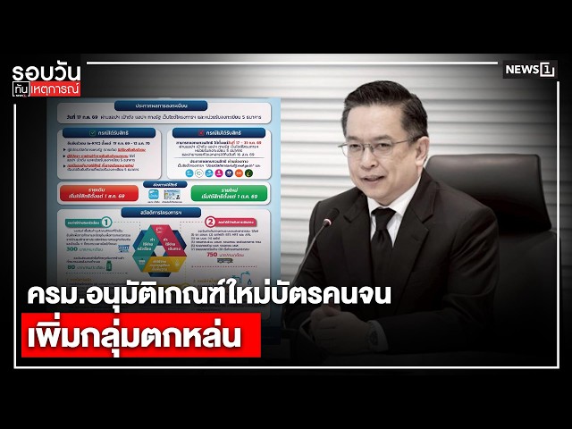 ครม.อนุมัติเกณฑ์ใหม่บัตรคนจนเพิ่มกลุ่มตกหล่น : รอบวันทันเหตุการณ์ 17.00 น./ วันที่ 14 ก.ค.69