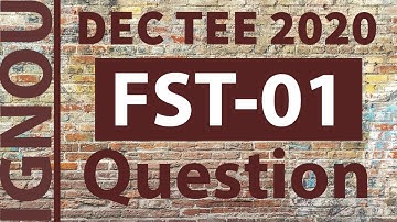 FST-01 Question Term End Examination December 2020