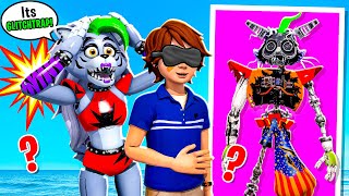 Guess RUIN FNAF Animatronics But BLIND FOLDED with Roxanne Wolf and Gregory