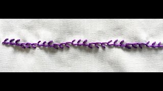 Embroidery Stitch : SINGLE FEATHER STITCH