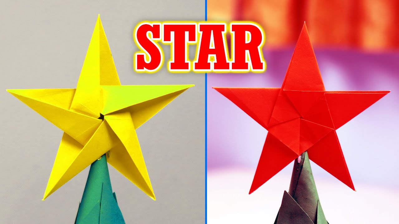 How to Make a Star with Paper For Christmas Tree Easy Origami YouTube