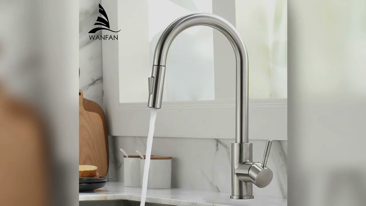 A must-have product! G1/2 Kitchen Faucet Black Surface Water Faucet Kitchen Sink Faucet Pull-out K