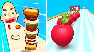 ✅ Sandwich Run 🆚 Frut Stack Juice  Run - Gameplay iOS,Android Video Pro Walkthrough Mobile Game screenshot 5