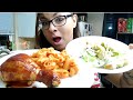 BBQ Chicken - Macaroni &amp; Cheese With a Salad | Recipe/Mukbang