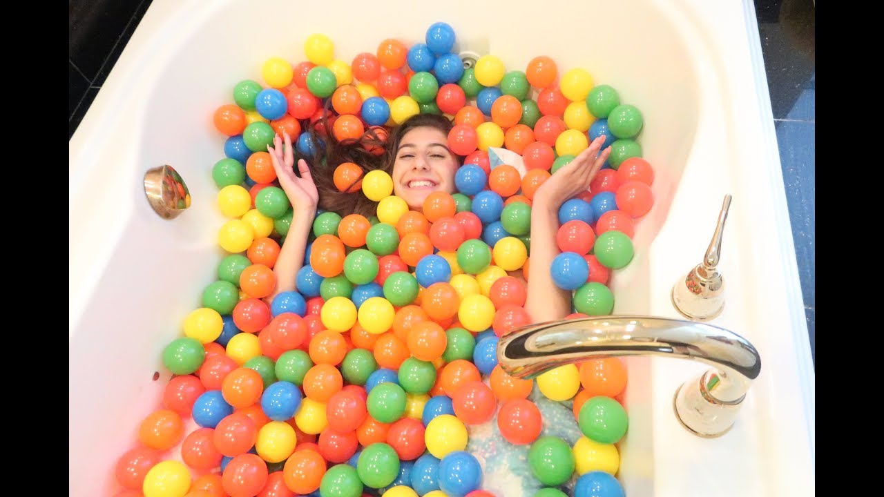 BALL PIT IN MY JACUZZI AND TRAMPOLINE YouTube