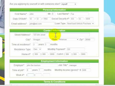 Completing An Openroad Lending Car Loan Application Youtube