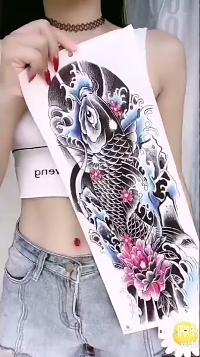 Fake Tattoo Tiger For Men Waterproof Flower Paper Sticker  Full Arm Large Size Sleeve Tatoo Boys
