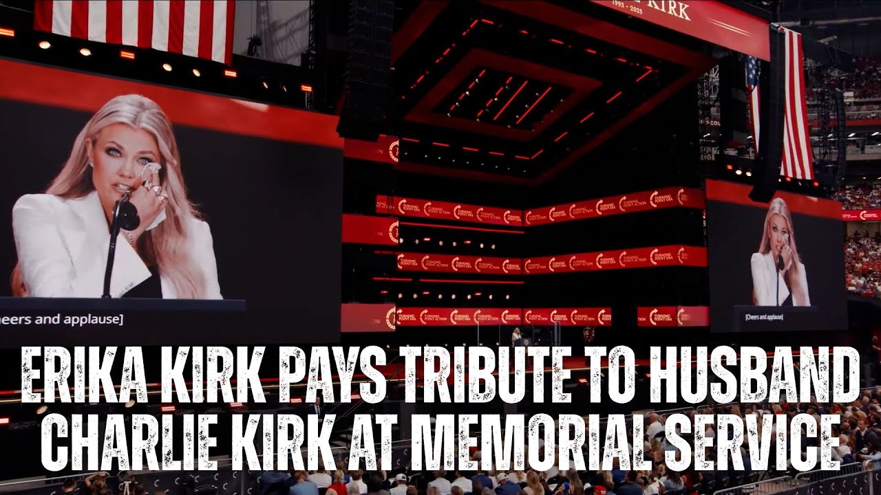 Erika Kirk Pays Tribute To Husband Charlie Kirk At Memorial Service