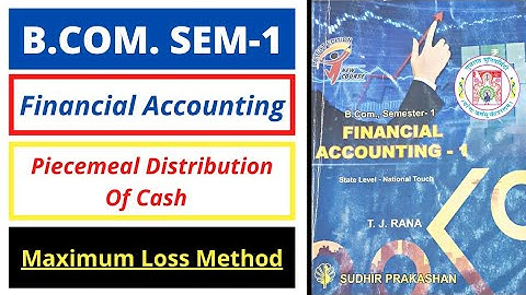 B.Com. SEM 1 Financial Accounting Piecemeal Distribution Maximum Loss Method