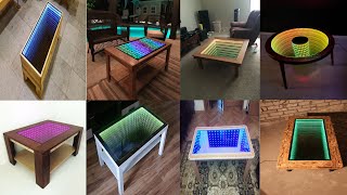 Best 50+ Infinity Mirror Coffee Table Led Light | Table Wooden Coffee | 3D infinity glass table