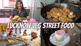 Best LUCKNOW Veg Street Food (Part 2) | Basket chaat, Veg Kebab, Kachori Chole, Kulfi, etc