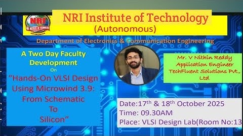 FDP on VLSI design #nriit #vlsiprojects #education #btech #engineering 