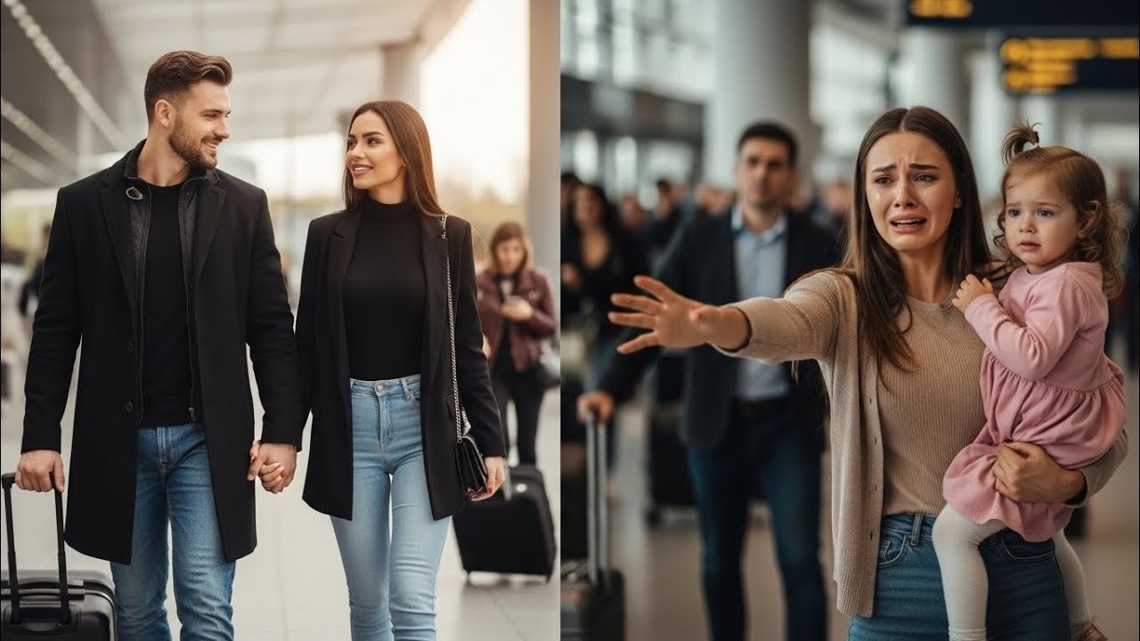 The ex wife was waiting at the airport with her child for the mafia boss, but she saw him with his m