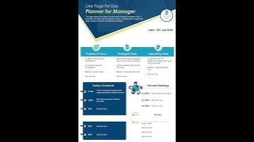 One Page Per Day Planner For Manager Presentation Report Infographic Ppt Pdf Document