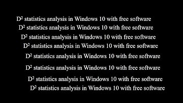 How to perform D square statistics in Windows 10 with free software