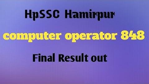 Computer operator 848 final Result out